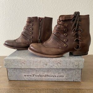 Freebird’s Limerick cognac bootie size 10